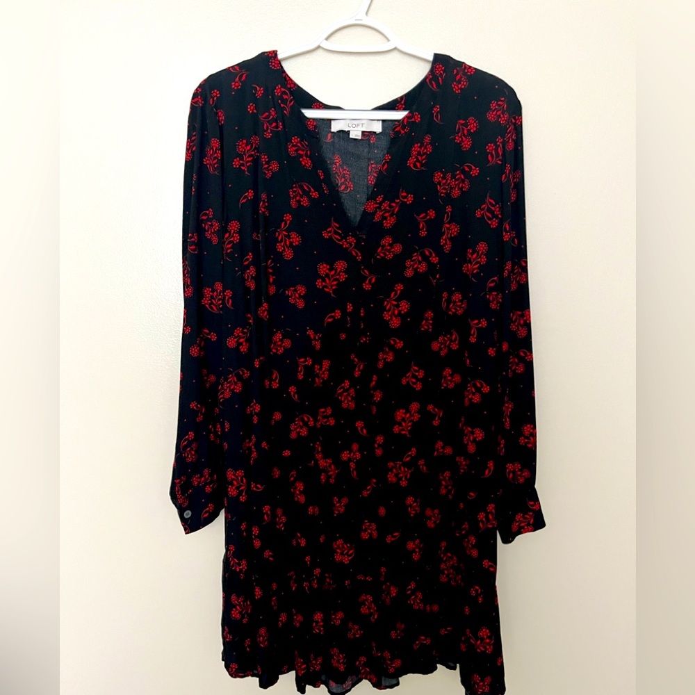 The Loft tiered long sleeve mini dress (L)